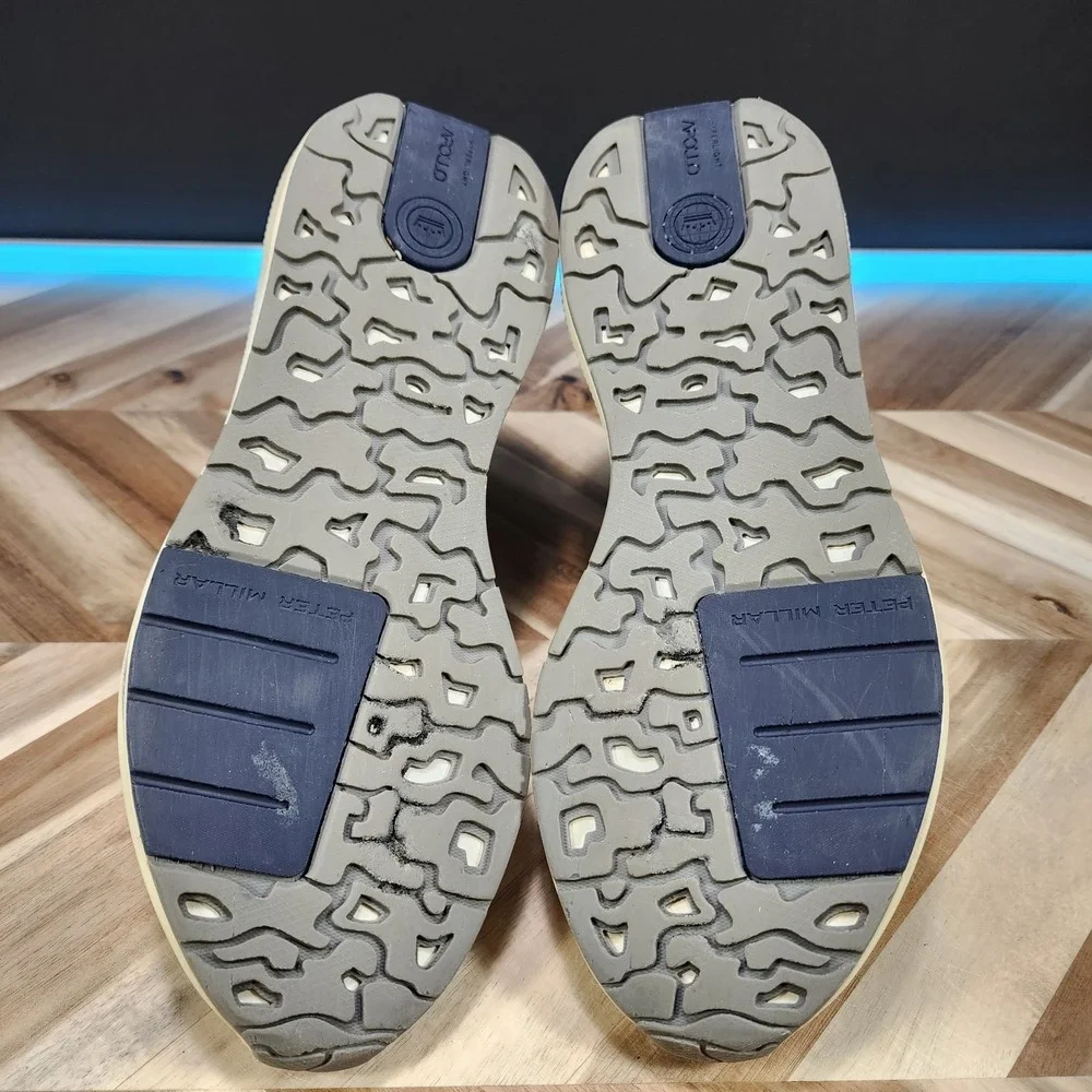 Peter Millar Hyperlight Apollo Moon Gray Knit Slip On Shoe Sneaker Men's 9
